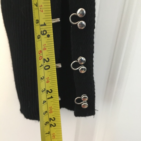 ZARA Sweater | Women's Black with Silver Hook and Eye Sleeve detail Size M - Picture 7 of 9
